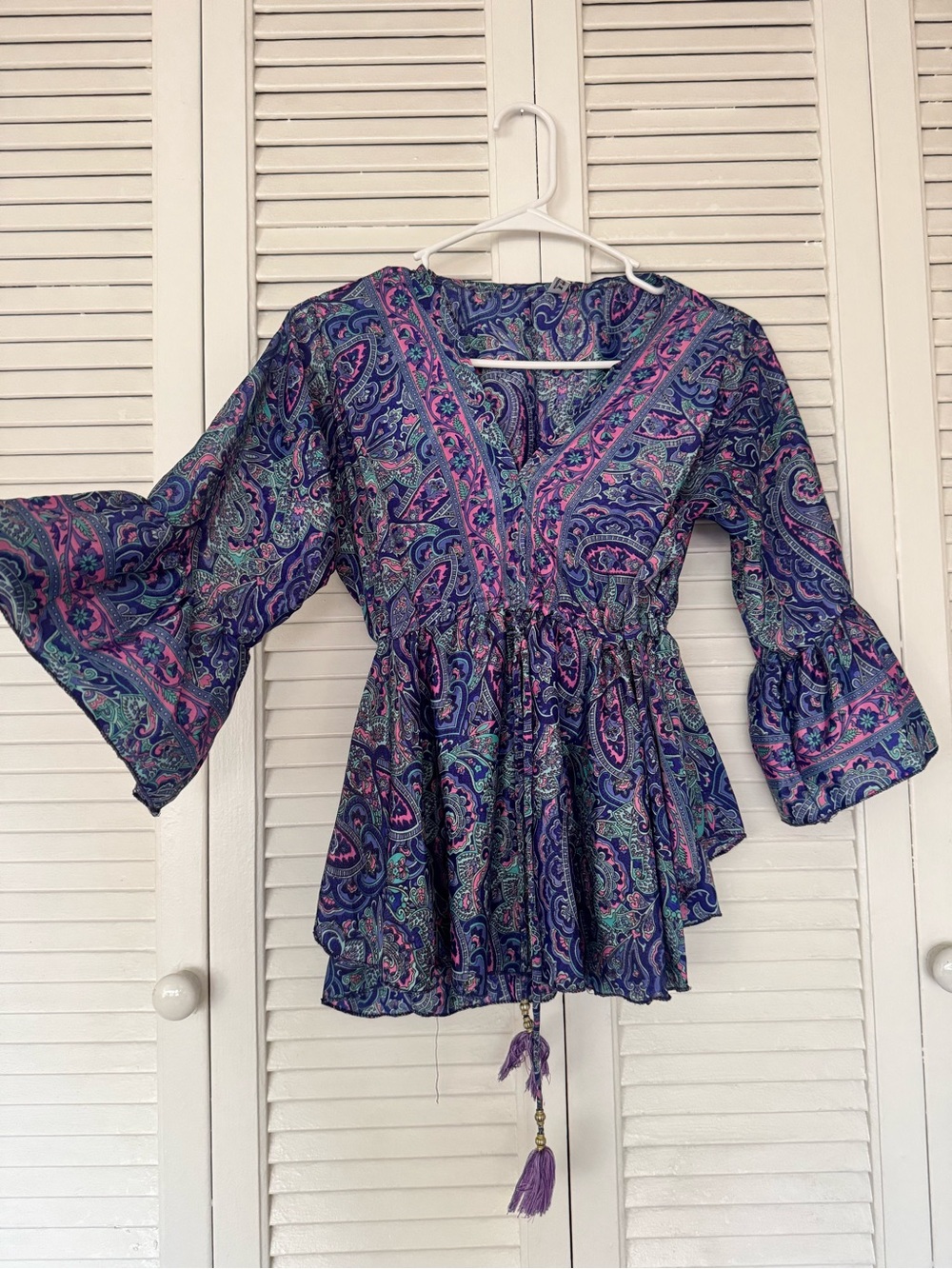 Boho Paisley V-Neck Top